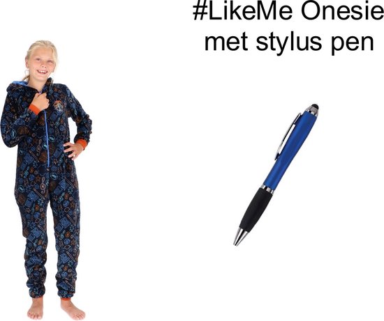 boiler Vervelen Touhou LikeMe - #LikeMe Onesie met kap - Jumpsuit - Pyjama met Stylus Pen. Maat  122/128 cm -... | bol.com