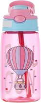 Waterfles Kids 500ml - Balloon - Drinkfles met drinktuit / rietje 0,5L