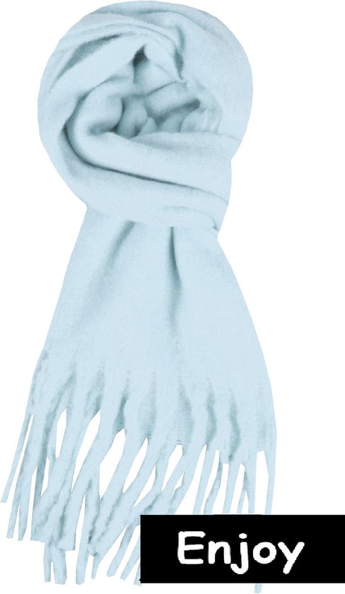 Lichtblauwe sjaal- effen- warm - herfst /winter. | bol