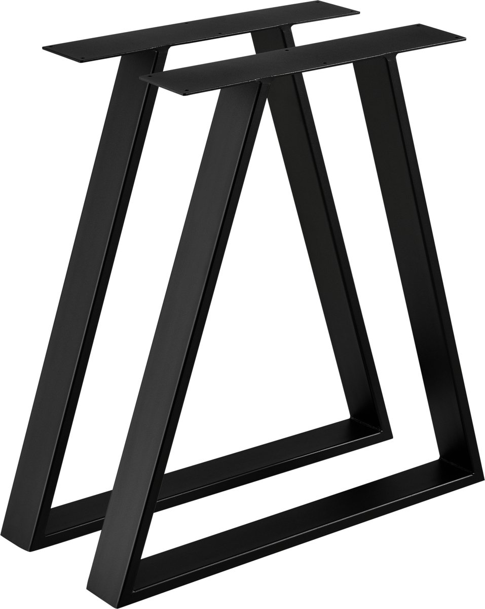 en.casa Stalen A/2 tafelpoot set van 2 meubelpoot 70x10x72 cm zwart