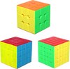 Afbeelding van het spelletje Veco Cubez - Rubiks Cube 3-Delig set - 3x3 & 4x4 & 5x5 Kubus - Speed Cube - 3 Pack - Fidget Toys - Sinterklaas cadeau - Kerst kado - Hoogste Kwaliteit
