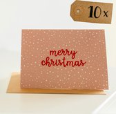 10x hippe kerstkaarten (A6 formaat) - kerst kaarten om te versturen - kaartenset - kaartjes blanco - kaartjes met tekst - luxe kerstkaarten - feestdagenkaarten - kerstkaart - wenskaarten