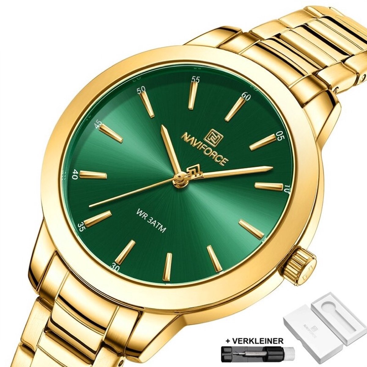 Horloges voor Vrouwen Dames Horloge Watch Dameshorloge - Cadeau Geschenkset Vrouwen Meisjes - Goud Groen - Litts®