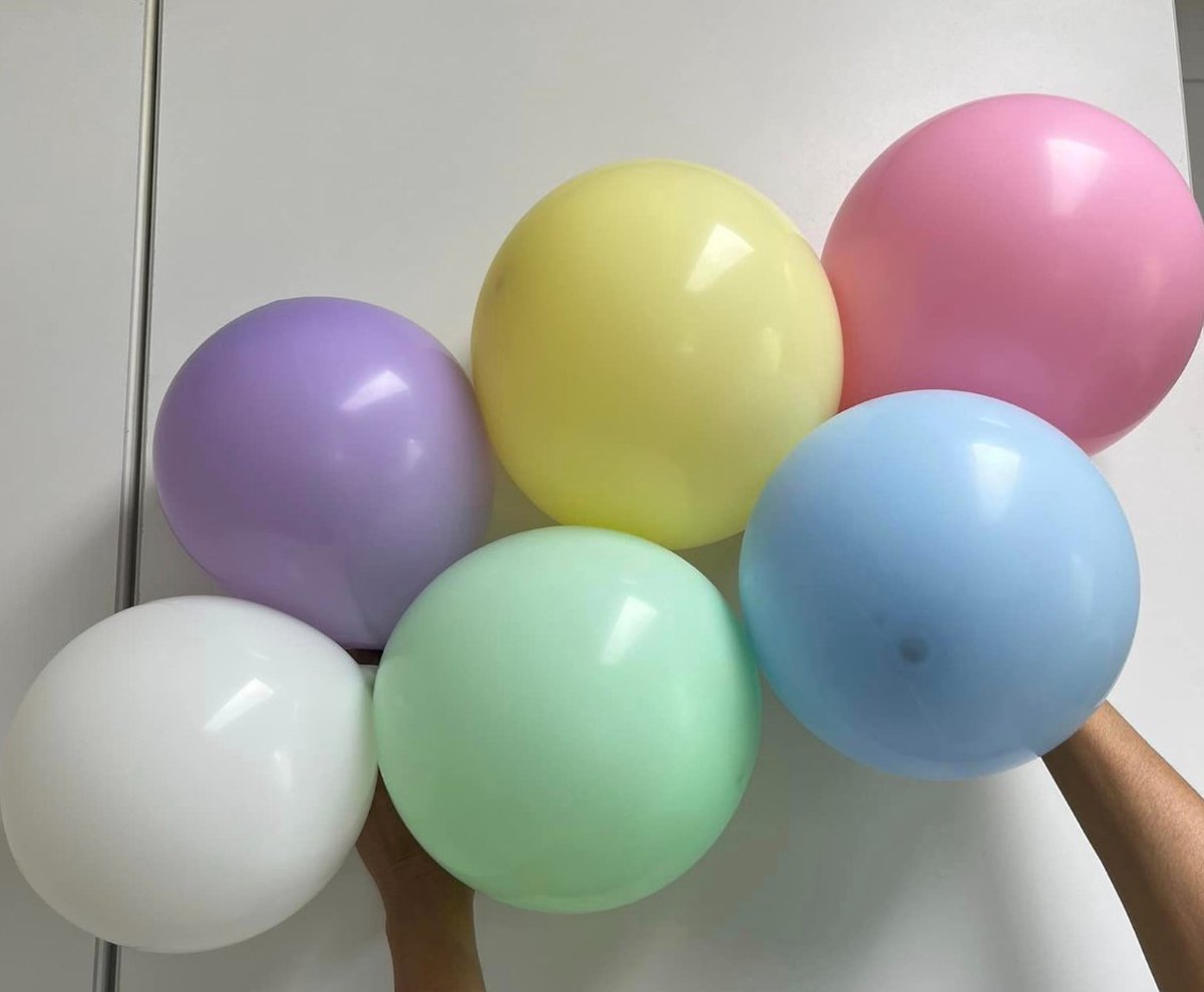 Luna Balunas 50 Stuks Gekleurde Pastel Latex Ballonnen Regenboog Roze Blauw Paars Babyshower - Verjaardag Feestversiering Helium Geschikt — afbeelding 3