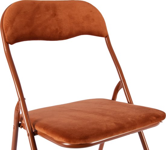 Klapstoel met zithoogte van cml Vouwstoel velvet zitvlak en rug bekleed camel | bol.com