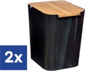 Five Table avec couvercle - Bamboe - 5l - Zwart - 2 pièces