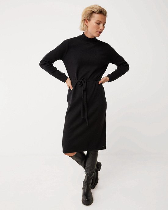 Mexx Mock Neck Knitted Dress - Zwart - Femme - Tricots - Taille XXL