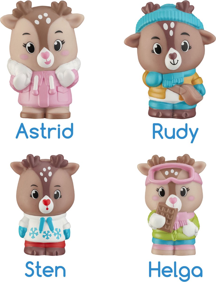 Klorofil De Familie "Rendier" Speelset - Speelfiguren set - Poppetjes familie - Kinder Speelgoed - Rudy, Astrid, Sten en Helga - Vanaf 18 maanden - 4-Delig — afbeelding 11
