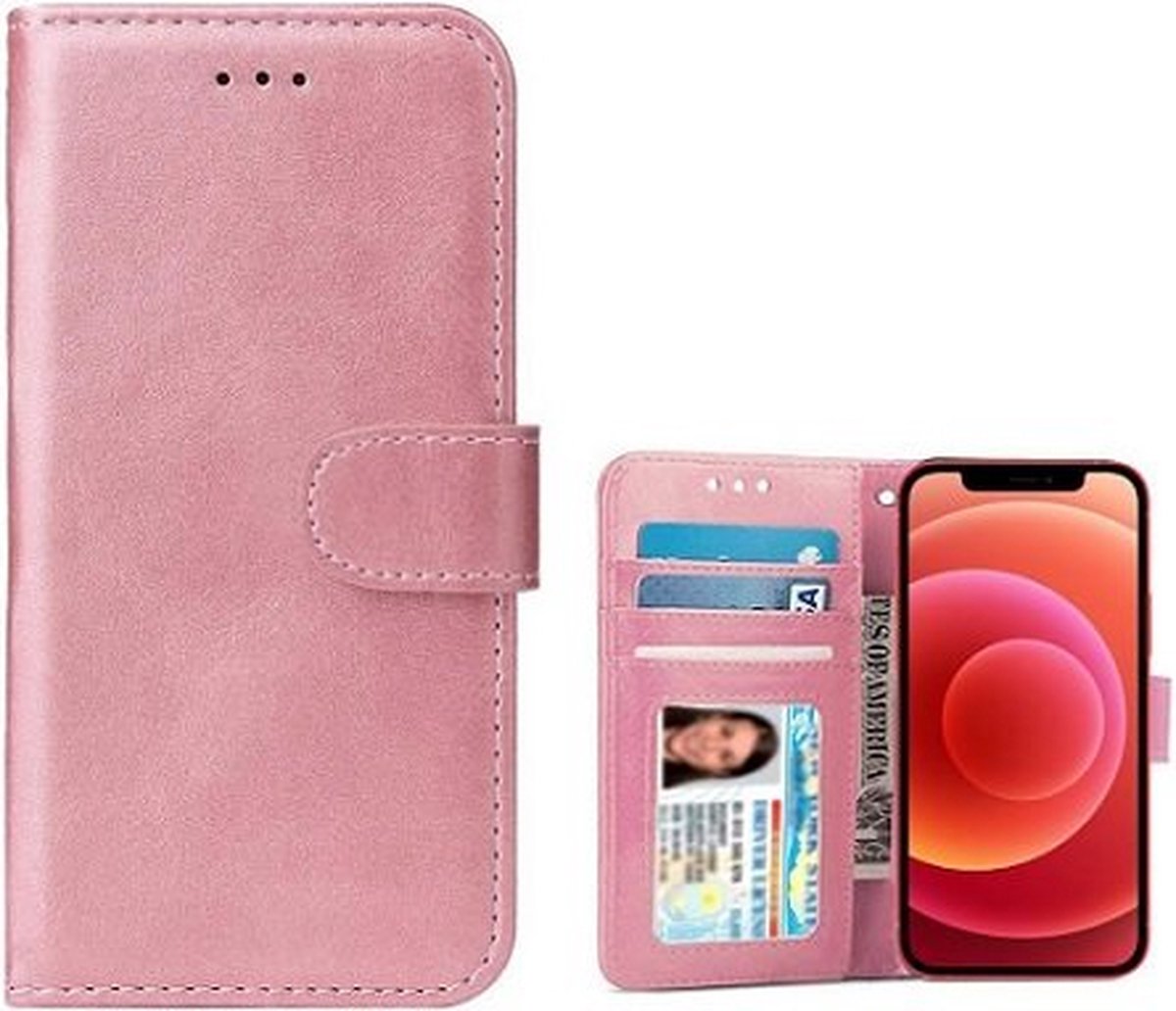 iPhone 12 Hoesje Met Pasjeshouder Bookcase Rose Goud