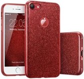 iPhone 7 Siliconen Glitter Hoesje Rood