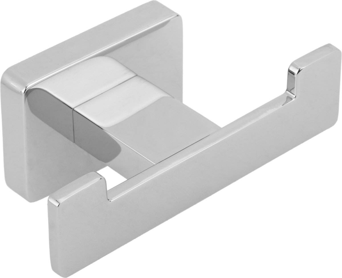 PrimeMatik - Chromen dubbele hanger voor badkamer model Ever