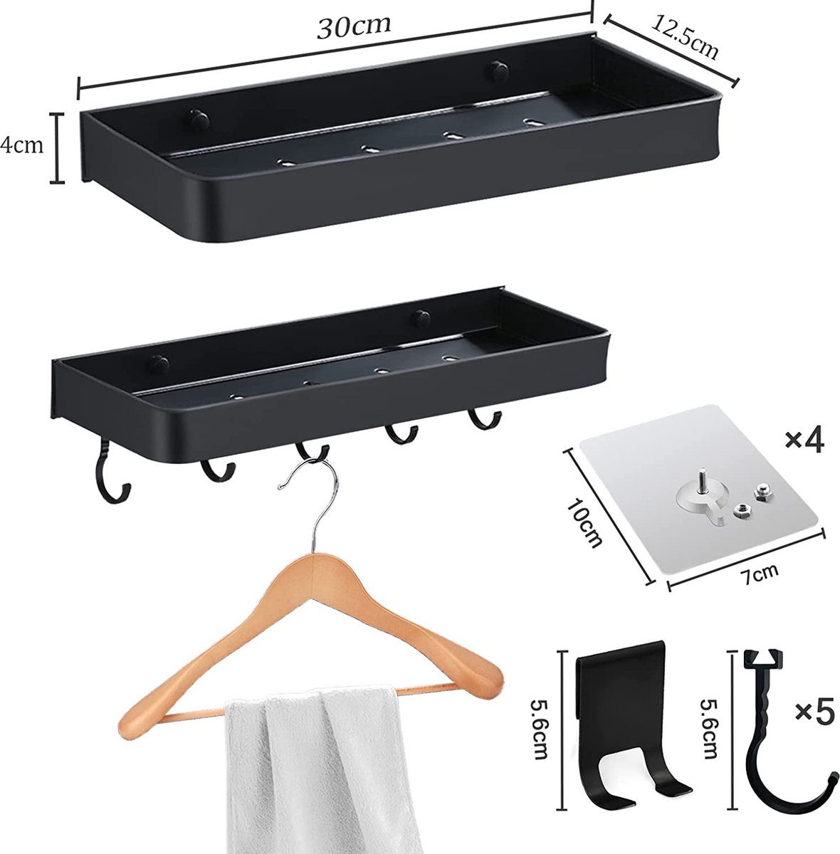 Roestvrij Staal Badkamer Organizer Douche Caddy Plakken Doucheplank Voor Badkamerrek WELDUN Douche Plank Geen Boren 3 Rvs Waterafvoer Doucheplank