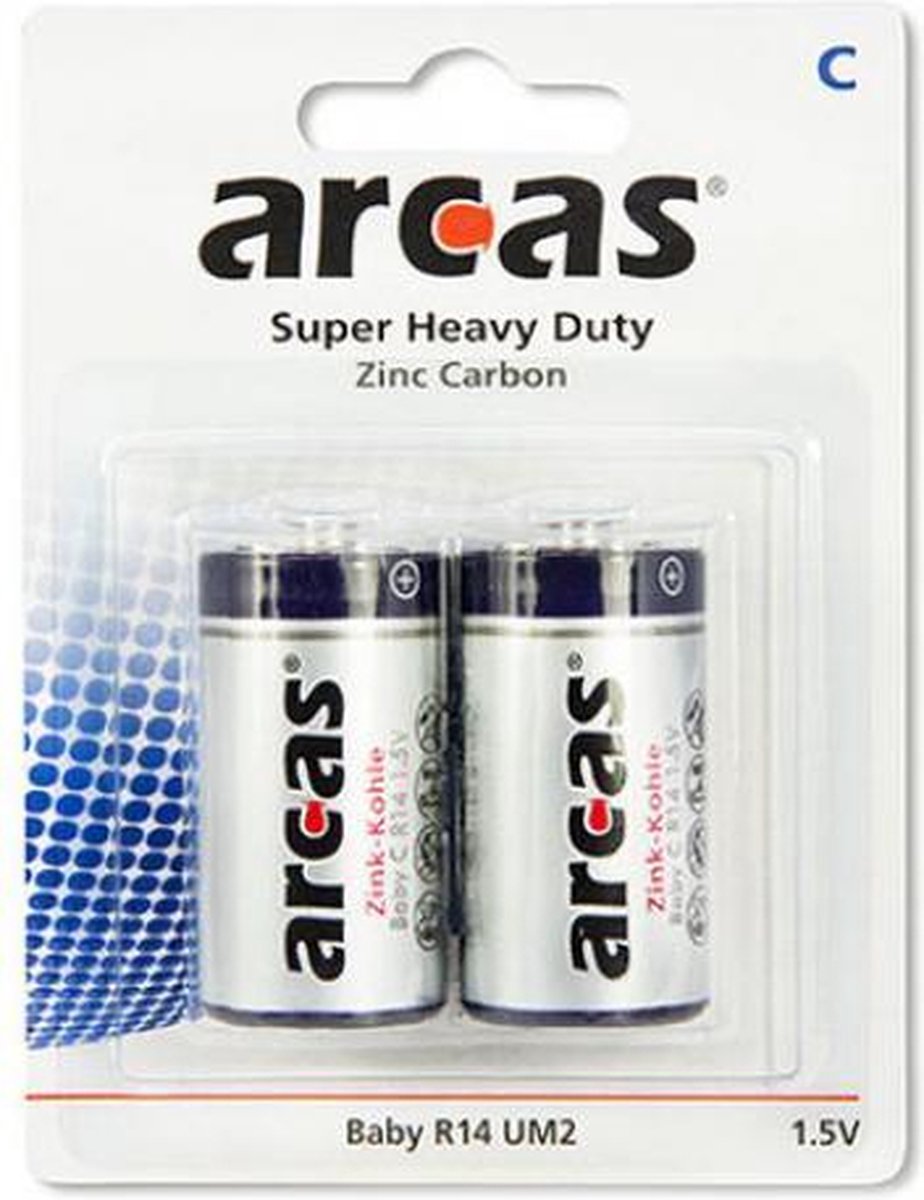 Batterij ARCAS Super Heavy Duty Baby C LR14 (2 stuks)