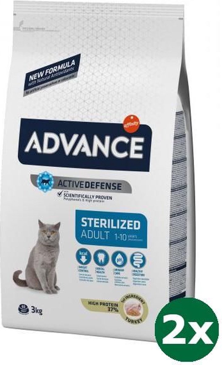 Advance Advance cat sterilized turkey kattenvoer 2x 3 kg