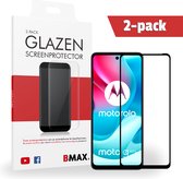 2-pack BMAX geschikt voor Motorola Moto G60s Screenprotector - Full Cover - Gehard glas - Tempered glas - Motorola screenprotectors 2 stuks - Telefoonglaasje - Beschermglas - Glasplaatje - Screensaver - Screen protector - Case friendly - Zwart