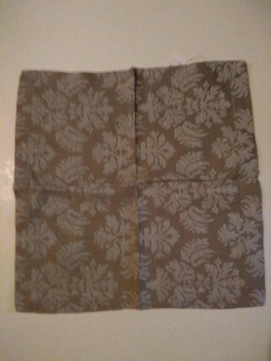 Set van 6 damast halflinnen servetten Taupe
