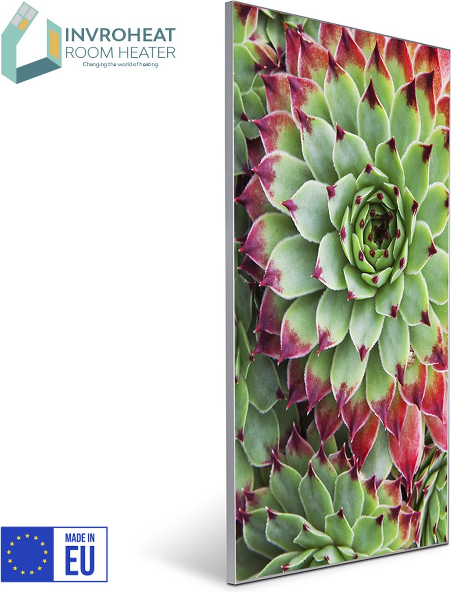 Invroheat infrarood verwarmingspaneel 'Succulents' - 800Watt - 61x91.5cm - Een Invroheat paneel is duurzaam, zeer energie efficiënt en warmt snel op - afbeelding verwisselbaar