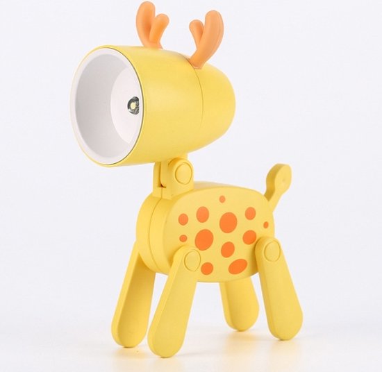 TL-23 LED Mini Opvouwbare Cartoon Bureaulamp Thuis Huisdier Vorm Decoratie Tafellamp, Spec: Spotted Deer (Geel)