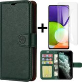 Hoesje Geschikt voor Samsung Galaxy A42 Wallet case/ book case Portemonnee kaarthouder/ magneetflipje hoesje kleur Groen