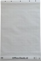 Papier pour Flipover (tableau de conférence) Office-Deals - Blanco et quadrillé - 50 feuilles - Déplié