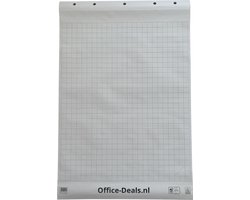 Office-Deals Flipoverpapier - Blanco en geruit - 50 vellen - Ongevouwen