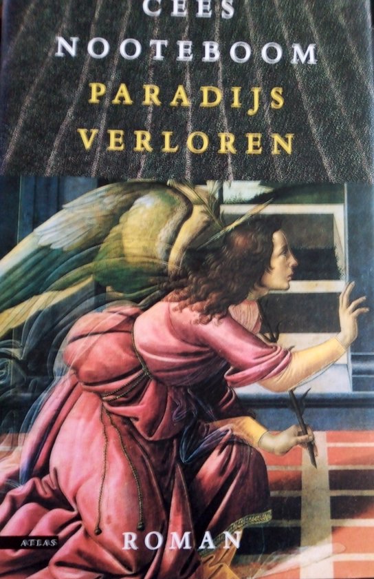 Boekcover 'Paradijs Verloren' van Cees Nooteboom, met engel met roze gewaad.