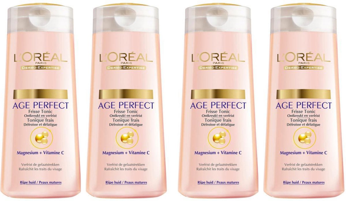 L'Oréal Paris Dermo Expertise Age Perfect Gezichtsreinigingstonic Bundel - 4 x 200 ml