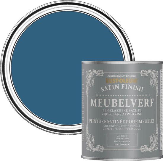 Foto: Rust oleum blauw meubelverf zijdeglans kobalt 750ml