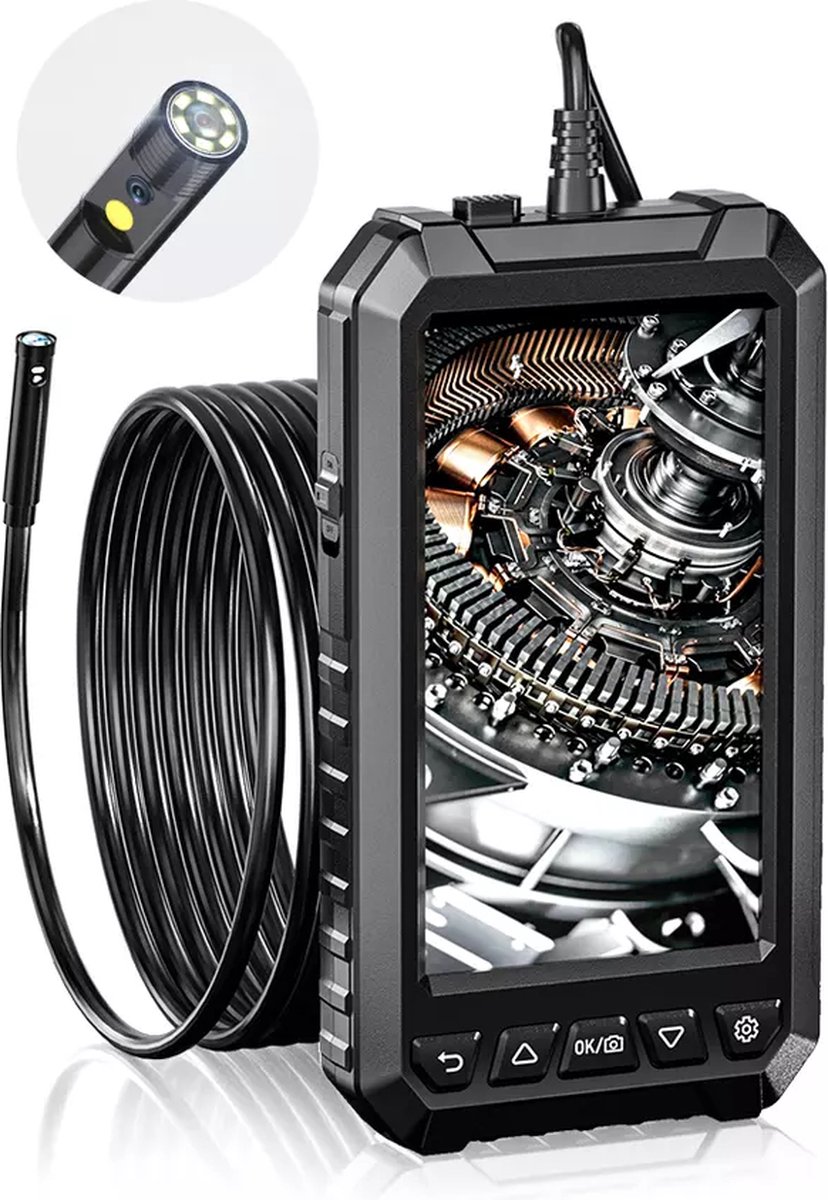STURMM® ST-IC401 - Industriële Endoscoop Met Dubbele Camera Professionele Inspectiecamera 5 0 Inch Display Inclusief Gratis 32gb Micro Sd 10 Meter Kabel