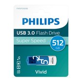 Bol.com Philips USB Stick 512 GB Vivid Edition Ocean Blue - 3.0 USB Type-A 3.2 - Led -Wit aanbieding