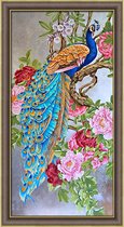 Diamond painting kit "Beautiful peacock" 30x60 cm vierkante steentjes