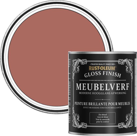 Foto: Rust oleum rood meubelverf hoogglans zalm 750ml