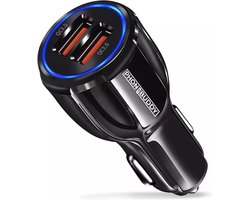 Phonebuddy 36W Snellader - Autolader - Auto oplader - telefoonlader - 2 USB Poorten - QC 3.1 12/24V - 4x sneller laden - autolader usb c