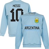 Argentinië Messi 10 Team Sweater - Lichtblauw - S