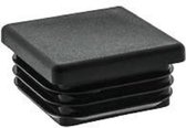 Insteekdop - meubeldop vierkant - 40 X 40 mm (wanddikte koker 3,0-5,0) - polyamide zwart x 12 stuks