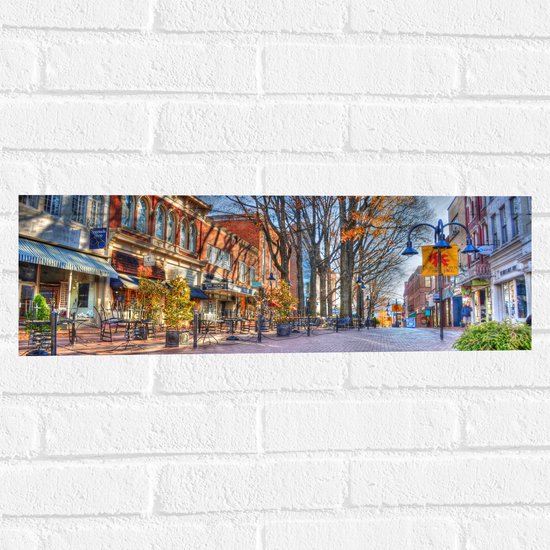 WallClassics - Muursticker - stad - 60x20 cm Foto op Muursticker