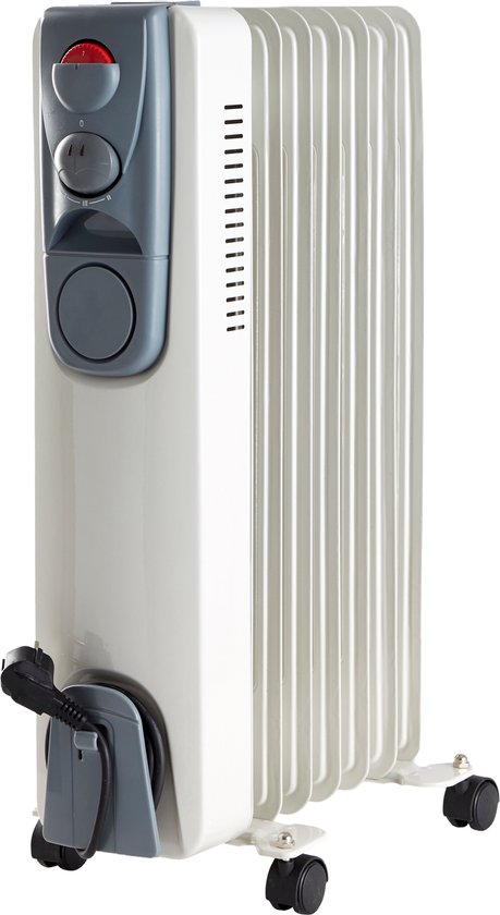 Deski Olieradiator 7 Lamellen - Elektrische Kachel - 1500 W - Wit
