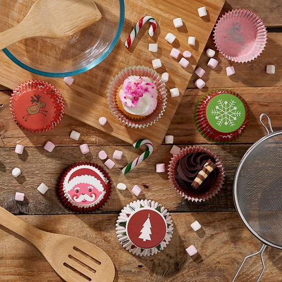 THE TWIDDLERS 100 Moules à Cupcakes de Noël, Caissettes à Muffins