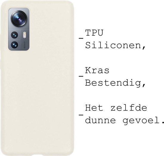 Coque Xiaomi 12 Coque Arrière En Siliconen Avec 2x Protecteur D'écran - Coque Xiaomi 12 Coque En Silicone - Wit