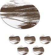 Onderzetters voor glazen - Rond - Boot - Zee - Vishengel - 10x10 cm - Glasonderzetters - 6 stuks