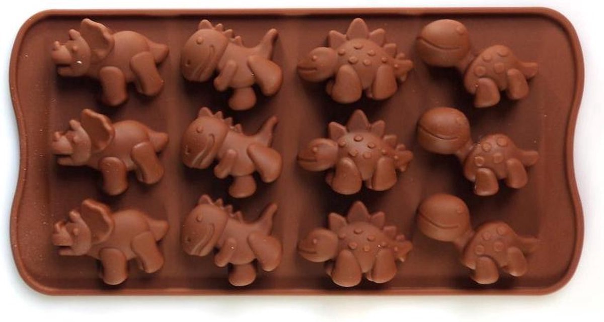 chocoladevorm Dino - Dinosaurus siliconen vorm voor ijsblokjes chocolade fondant