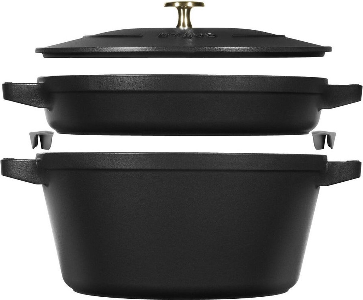 Sauteuse fonte ronde Chistera 24 cm Staub en noir