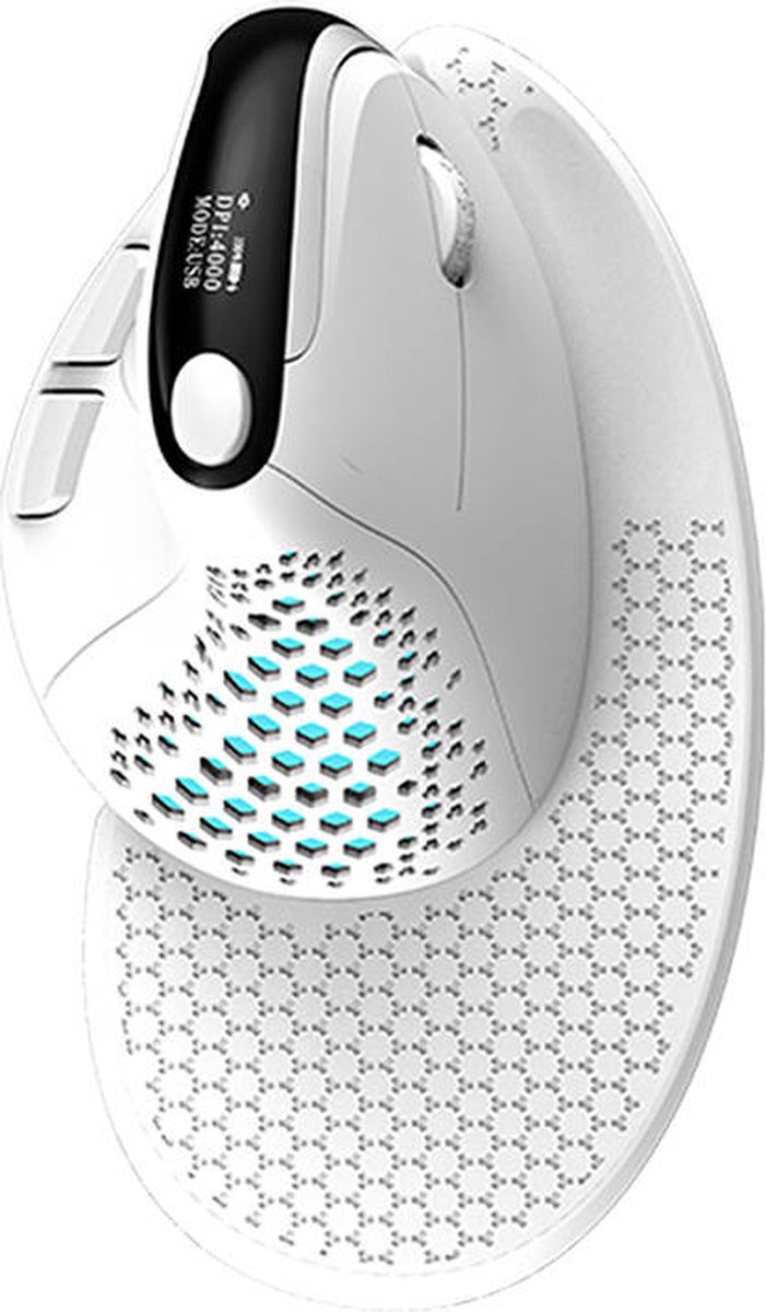 Delux Blanc Souris Ergonomique Programmable Type C Rechargeable