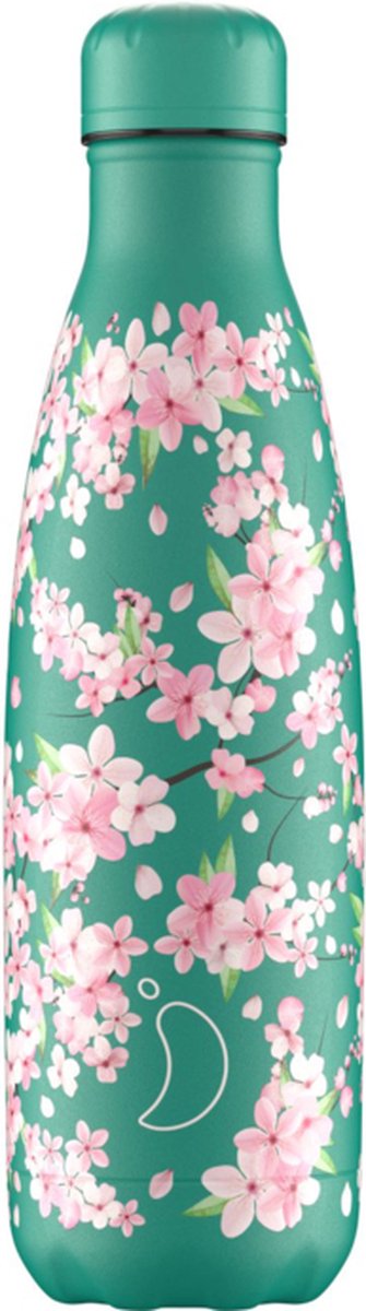 Chilly's Bottles - Cherry Blossoms - Drinkfles - 500ml - RVS