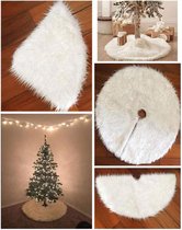 Kerstboomkleed Wit 120 cm - DELUXE Kerstboomrok 120 cm groot - extra zacht pluche kerstboom kleed voor onder de kerstboom