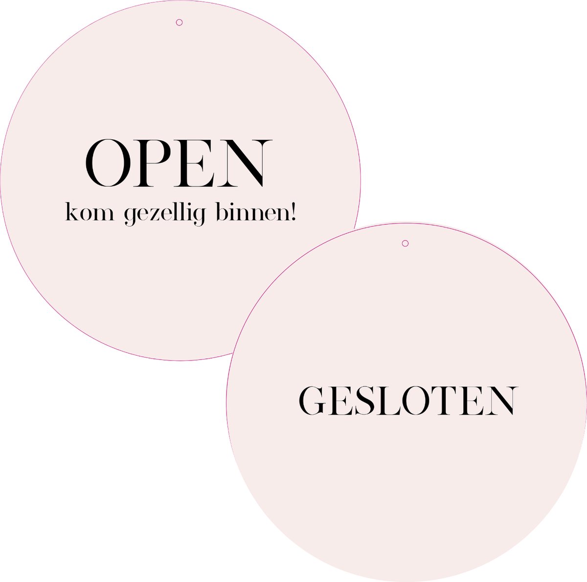 Open / Gesloten Bordje voor winkel of bedrijf Roze | 30 cm | Dubbelzijdig | Stationery & Gift