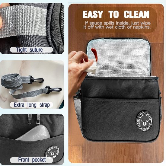 BALIGO geïsoleerde lunchtas 6,4L, koeltas, Bento-lunchtas met schouderbanden, werklunchtas opvouwbaar, thermische lunchtas voor werk, reizen, kantoor, picknick (Grijs, 9L