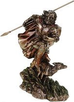 MadDeco - bronskleurig beeldje - Lugh - zonnegod - beschermheilige van ambacht en handel - polystone - handgemaakt - 23 cm hoog