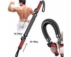 Meedeer Fitness Buigveer-Verstelbare Power Twister-20-40kg Arm Buigveer-Buigveer-Buighalter-Armtainer-Expander-Weerstandsveer-Krachttraining-Weerstandsveer-Zwart/Rood