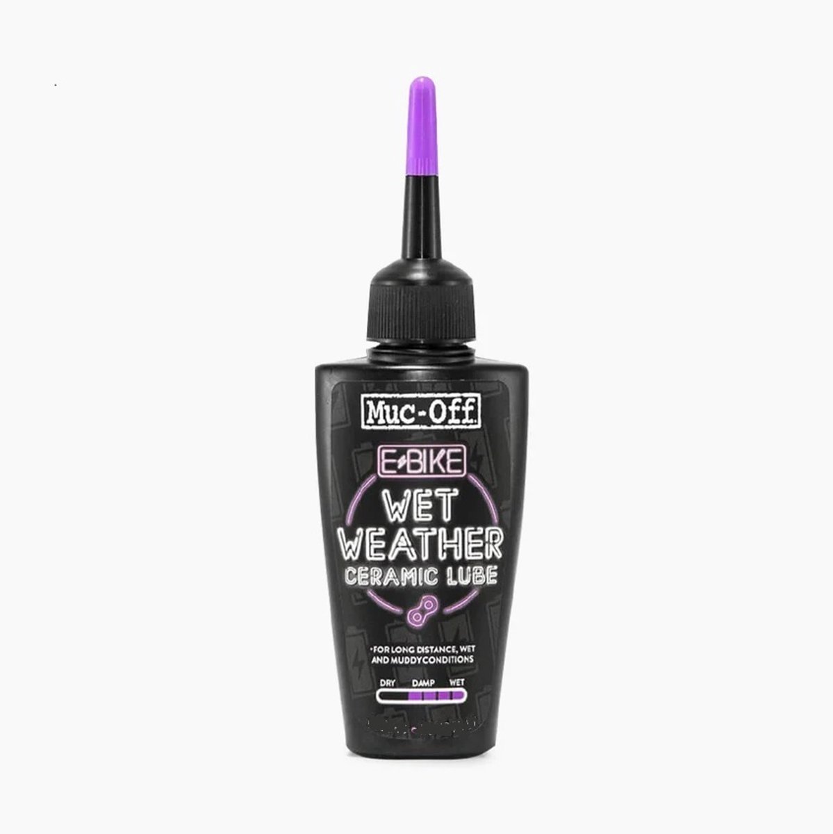 Muc-Off E-Bike Wet Lube - Kettingsmeermiddel - 120ml - Keramische formule - Geschikt voor hoge torsiebelasting - Voor natte weersomstandigheden